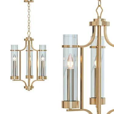 Elegant Vintage Gold Chandelier 3D model image 1 