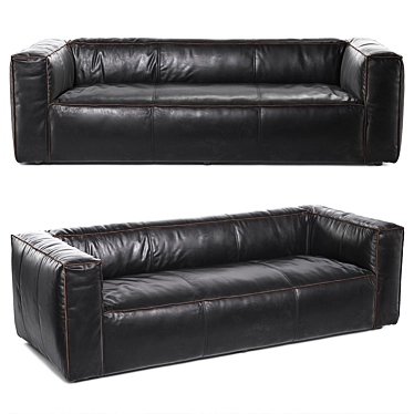 Nolita Black Reverse Stitch Sofa 3D model image 1 