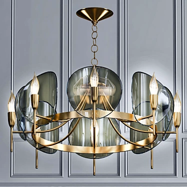 Smoked Lucite Disc Chandelier 3D model image 1 