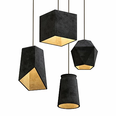 Modern Concrete Chandelier - Industrial-style Lighting 3D model image 1 