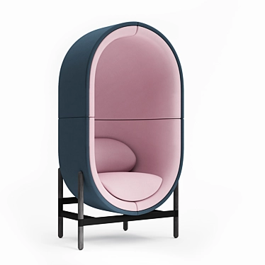 Cocoon-Style Solo Seater: Capsule Armchair 3D model image 1 