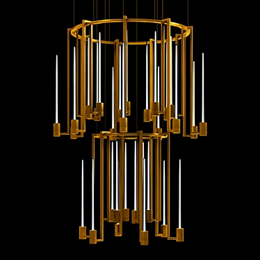 Title: Kalì Chandelier 2 Rings - Stylish Illumination 3D model image 1 