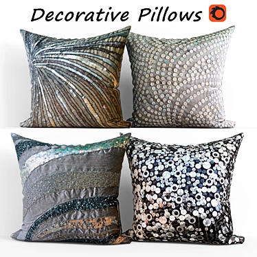 Decorative Pillow Set: Elegant and Luxurious 3D model image 1 