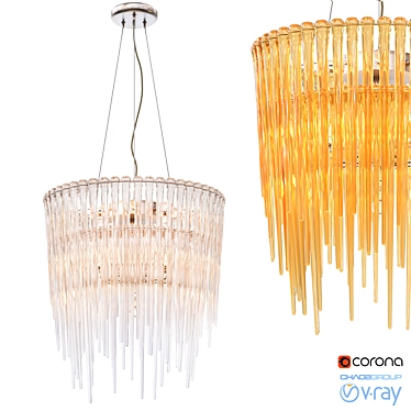 Elegant Icicle Suspension Light 3D model image 1 