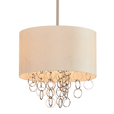 Elegant 3-Light Nickel Pendant 3D model image 1 