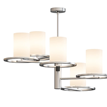 Elegant Nickel Chandelier 3D model image 1 