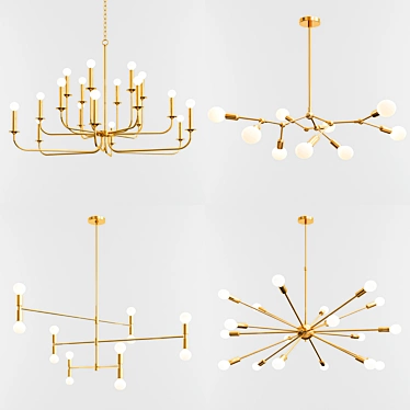 Modern Chandeliers: Exclusive Collection 3D model image 1 