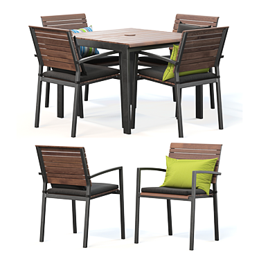 Modern Rocha II Dining Set - Stylish and Elegant Combination 3D model image 1 
