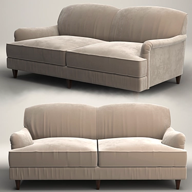 Luxurious Velvet Dorset Sofa 3D model image 1 