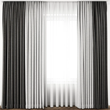  Elegant Detailed Curtain Model 3D model image 1 