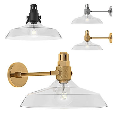 Condorcet Glass Sconce: Timeless Elegance 3D model image 1 