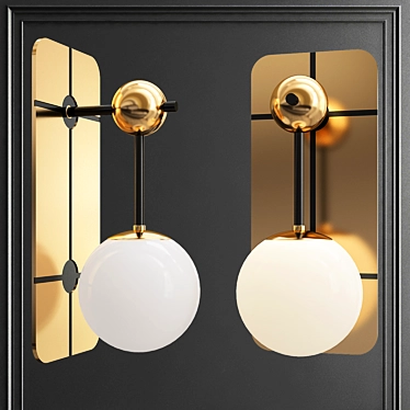 Rift Brass Wall Sconce: Modern Design 3D model image 1 