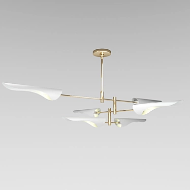 Modern Beam White Pendant Light 3D model image 1 