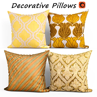 Luxury Olive Green Decorative Pillows 3D model image 1 
