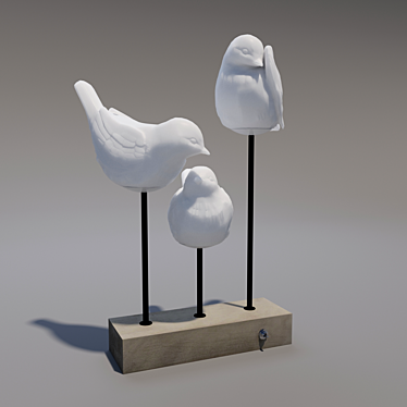 Chic Avian LED Table Lamp 3D model image 1 