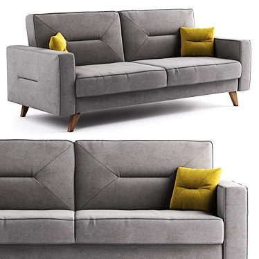 Modern Bari 3-Seater Sofa 3D model image 1 