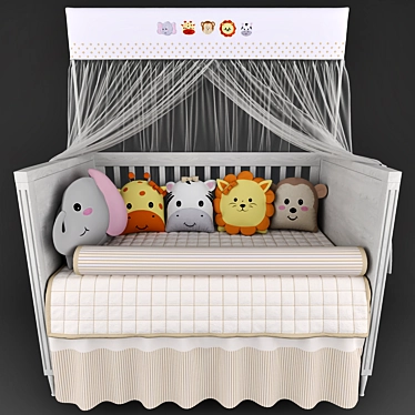 Safari Friends Crib Set 3D model image 1 