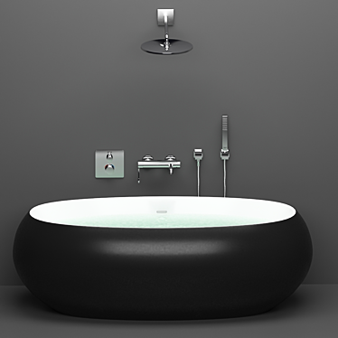 Modern Acrylic Bathtub Set 3D model image 1 