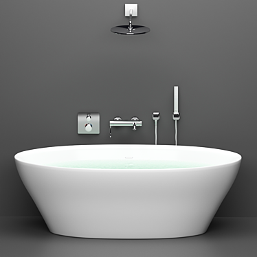 BelBagno BB68-1800 Acrylic Bath: Sleek Design, Luxurious Size 3D model image 1 