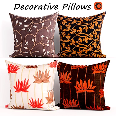 Designer Decorative Pillow Set 3D model image 1 