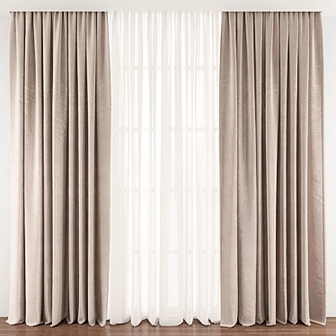 Elegant Drapery: Curtain 369 3D model image 1 