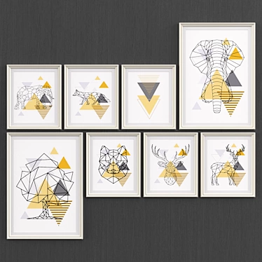 Scandinavian Geometric Art Set 3D model image 1 