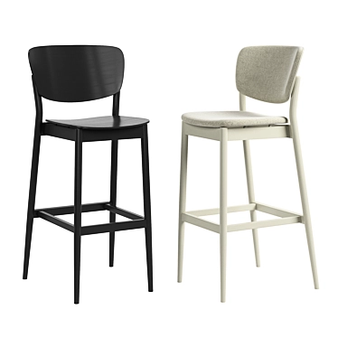 Elegant TON Valencia Barstool 3D model image 1 