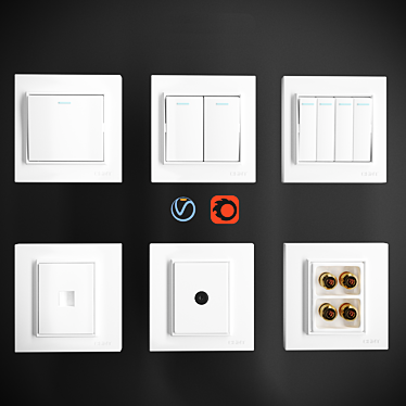 Chint 7L Series - Stylish Switch and Socket 3D model image 1 