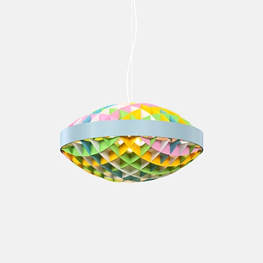 Colorful Metal Lamp with Adjustable Hanging Length 3D model image 1 