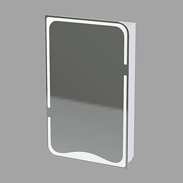 BASIC White Mirrored Cabinet 3D model image 1 