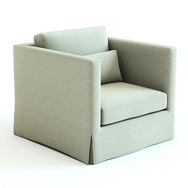 Elegant West Elm Bordeaux Armchair 3D model image 1 