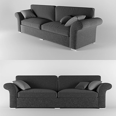 Elegant Gray Classic Sofa 3D model image 1 