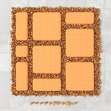 Pebble Paving Kit - High-Resolution Textured Design 3D model image 1 