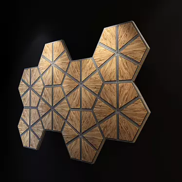 Islamic Hexagonal Wall Panel 3D model image 1 