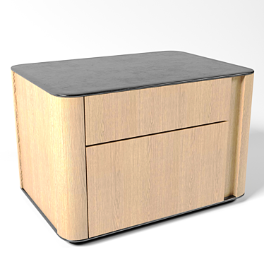 Modern AGERA Nightstand: Sleek Design, Spacious Storage 3D model image 1 