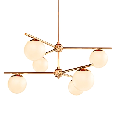 Modernist Brass Chandelier: Gemma 3D model image 1 