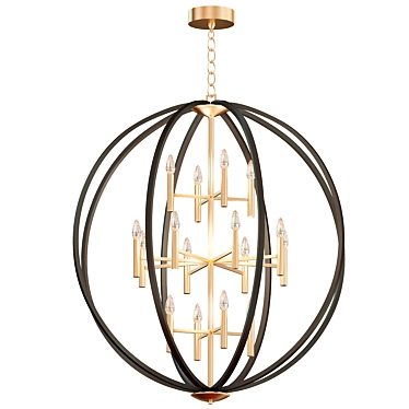 Spanish Bronze Euclid Chandelier 3D model image 1 