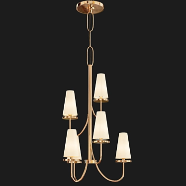 Elegant White Marcel Chandelier 3D model image 1 