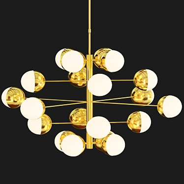 Vintage Stilnovo Globe Cluster Chandelier 3D model image 1 