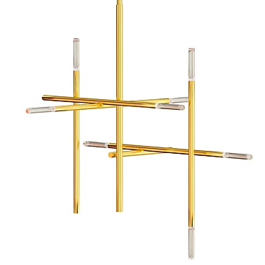 Sleek Silver Kryss Chandelier 3D model image 1 