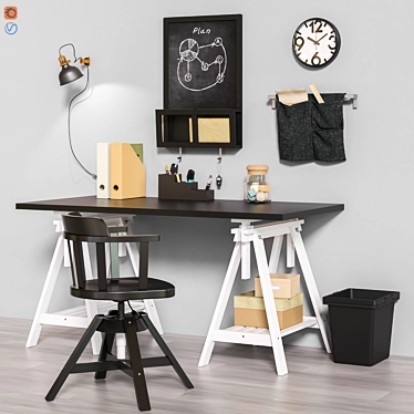 Efficient and Stylish Workplace Set 3D model image 1 