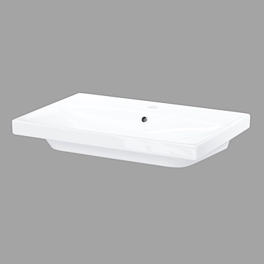 City 70 White Built-in Sink 3D model image 1 