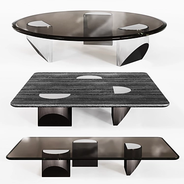 Minimalist Corona Wedge Coffee Table 3D model image 1 