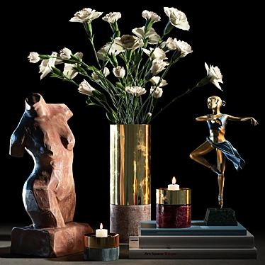 Elegant Sculpture Set 3D model image 1 