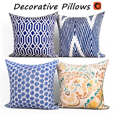 Decorative Pillow Set - Elegant and Stylish 3D model image 1 