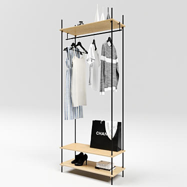 Minimalist Wardrobe System 3D model image 1 