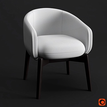 Lunar Dream: Fabric, Wood & Metal Chair 3D model image 1 