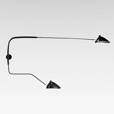 Industrial Black Metal Sconce Mouille 3D model image 1 