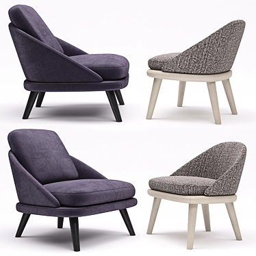 Elegant Minotti Lawson Armchair with Legs 3D model image 1 