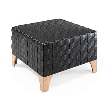 Luxury Leather Ottoman: Stylish and Comfortable 3D model image 1 